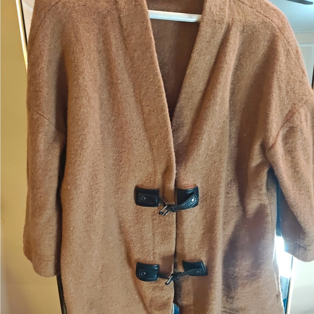 JM Collection Tan Women's Cardigan with Toggle Closures